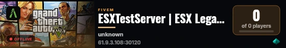 ESXTestServer | ESX Legacy Server live status badge