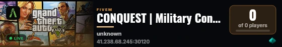 CONQUEST | Military Conquest live status badge