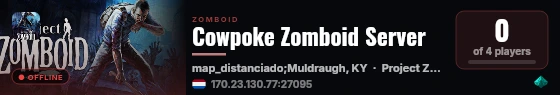 Cowpoke Zomboid Server live status badge
