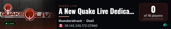 A New Quake Live Dedicated Server live status badge