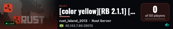 [color yellow][RB 3.0.0] [color #FFFFFF]RustNoWipe|Free Weapons live status badge