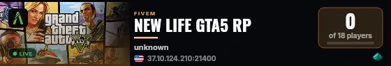 NEW LIFE GTA5 RP live status badge