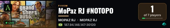 MoPaz RJ #NOTOPO live status badge
