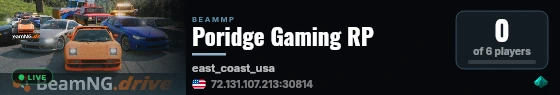 Poridge Gaming RP live status badge
