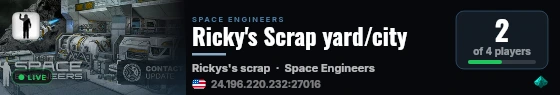 Ricky's Scrap yard/city live status badge
