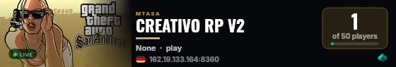 CREATIVO RP V2 live status badge