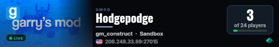 Hodgepodge live status badge