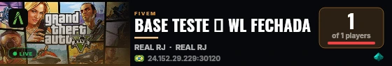 BASE TESTE 🡺 WL FECHADA live status badge