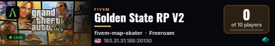 Golden State RP V2 live status badge