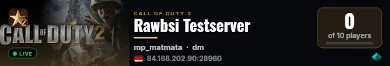 Rawbsi Testserver live status badge