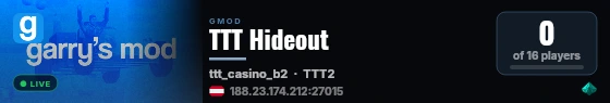 TTT Hideout live status badge
