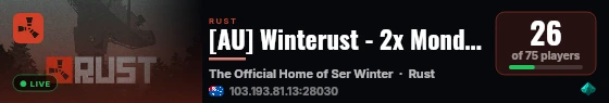 [AU] Winterust - 2x Mondays live status badge