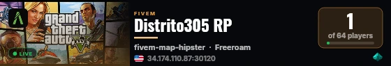 Distrito305 RP live status badge