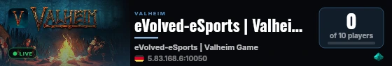 eVolved-eSports | Valheim Game Server live status badge