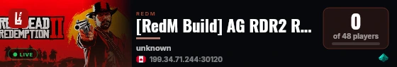 [RedM Build] AG RDR2 REDM Server live status badge