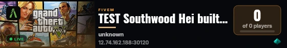 TEST Southwood Hei built with QBCore Framework by JericoFx & Kakarot & Hamy! live status badge
