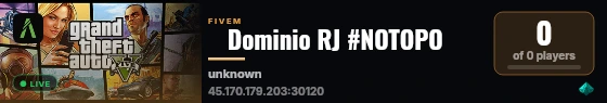    Dominio RJ #NOTOPO live status badge
