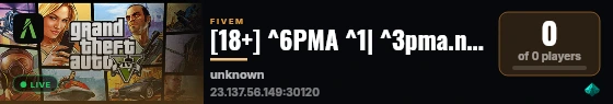 [18+] ^6PMA ^1| ^3pma.network ^1| ^5discord.gg/pmarp ^1| ^5Immersive Roleplay ^1| Hiring 👮^4 PD^0, 🚑^1EMS^0, 🔒^3DoC^0, ^2Business RP^0, ^5Mafia RP^0, ^6Street Gangs^0 ^1| ^2Optimized ^1| ^8Immersive live status badge