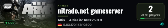 nitrado.net gameserver live status badge