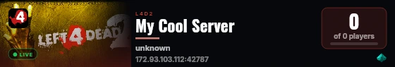 My Cool Server live status badge