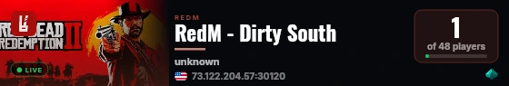 RedM - Dirty South live status badge
