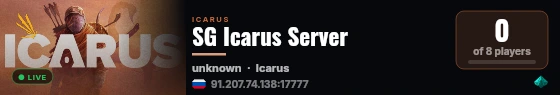 SG Icarus Server live status badge