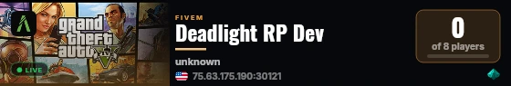 Deadlight RP Dev live status badge