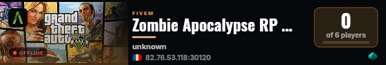 Zombie Apocalypse RP — Survive or Die live status badge