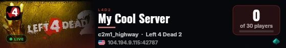 My Cool Server live status badge