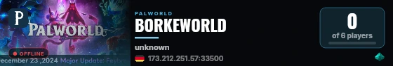 BORKEWORLD live status badge