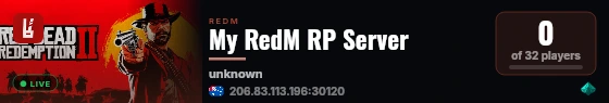 My RedM RP Server live status badge