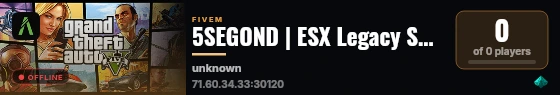 5SEGOND | ESX Legacy Server live status badge
