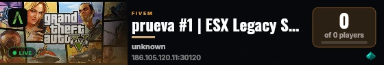 prueva #1 | ESX Legacy Server live status badge