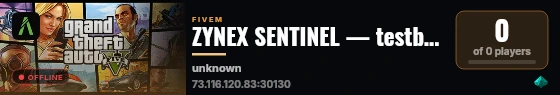 ZYNEX SENTINEL — testbed live status badge