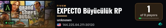 EXPECTO Büyücülük RP live status badge