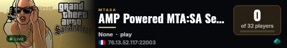 AMP Powered MTA:SA Server live status badge