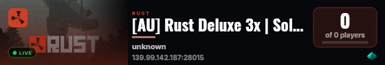 [AU] Rust Deluxe 3x | Solo/Duo | Weekly Wipe live status badge
