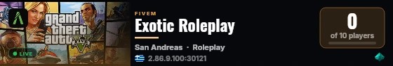 Exotic Roleplay live status badge