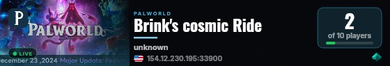 Brink's cosmic Ride live status badge