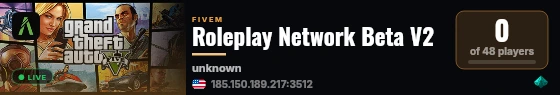 Roleplay Network Beta V2 live status badge