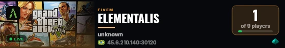 ELEMENTALIS live status badge