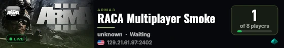 RACA Multiplayer Smoke live status badge