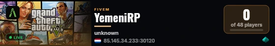 YemeniRP live status badge