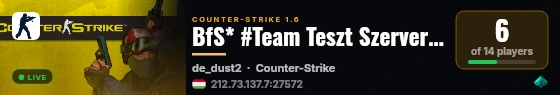 Counter Strike 1.6 Server @ SRKHOST.eu live status badge