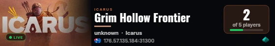 Grim Hollow Frontier live status badge