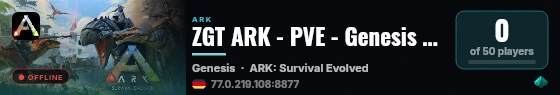 ZGT ARK - PVE - Genesis (EU) - (v361.7) live status badge