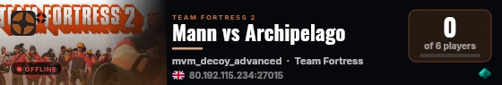 Mann vs Archipelago live status badge