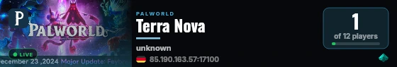 Terra Nova live status badge