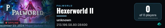 Hexerworld II live status badge