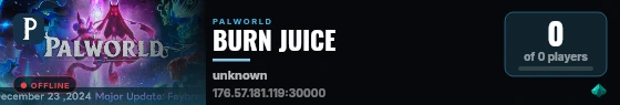 BURN JUICE live status badge